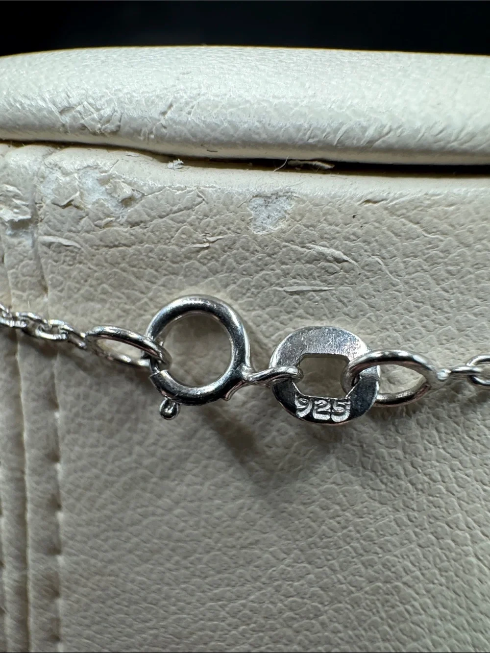 Sterling Silver  Black and white  diamond  18 in Necklace